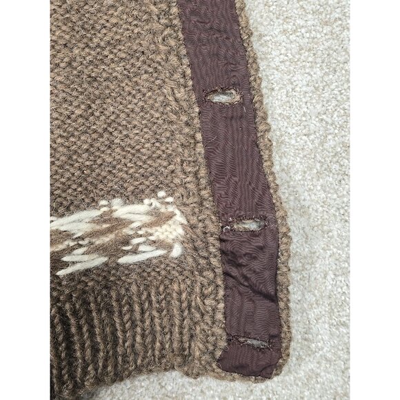 Hand Knitted Wool Fair Isle Sweater Cardigan Quality Made Women's Oversized XL - Picture 3 of 10
